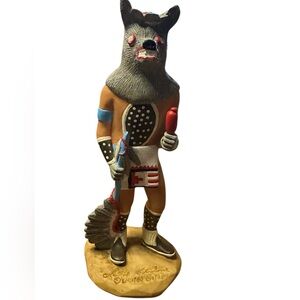 Wolf Kachina Figurine by Leroy Kallooe – Limited Edition 7.5” Southwest Decor